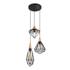 LAMPA wisząca MAELLE MDM-2591/3 BK Italux metalowa OPRAWA druciana hygge ZWIS kaskada geometryczna czarna