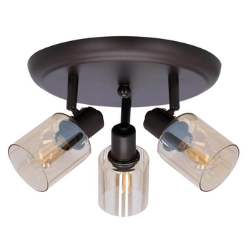 Regulowana lampa sufitowa Agra 98-25067 szklana czarna bursztynowa
