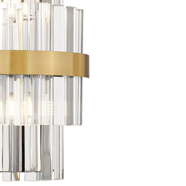 Lampa ścienna Constantinople W0567-02A-B52G Zumaline przezroczysty złoty