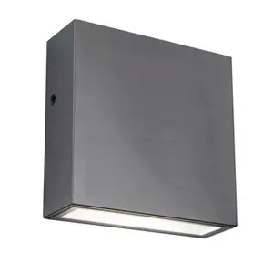 Zewnętrzna LAMPA ścienna GEMINI 5189114118 Lutec elewacyjna OPRAWA metalowa LED 9W 4000K kinkiet kostka IP54 szara