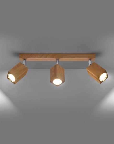 Lampa sufitowa SL.1037 ruchome reflektorki drewniane