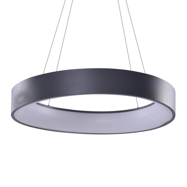 Sypialniana lampa wisząca Solvent obręcz LED 92W szara