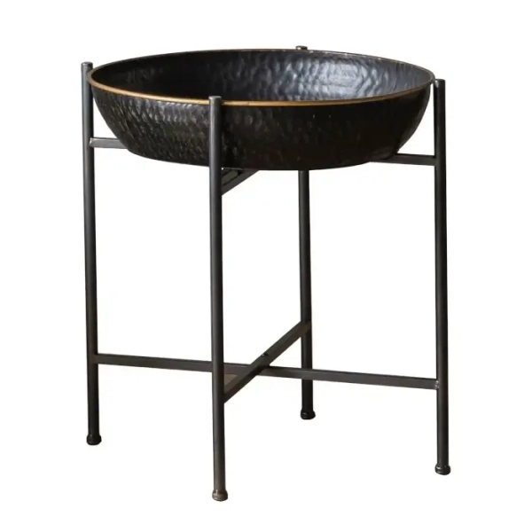 Stolik kawowy metalowy Wesley 5055999238090 do salonu czarny złoty