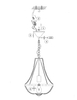 Złota lampa Granso 106118 do sypialni na łańcuchu crystal glamour