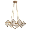 Szklany żyrandol Cairo QN-CAIRO8-VBS-CR geometryczny mosiądz antyczny