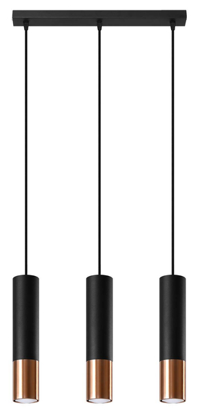 Loftowa LAMPA wisząca SL.0948 metalowa OPRAWA modernistyczny ZWIS tuby czarne miedź