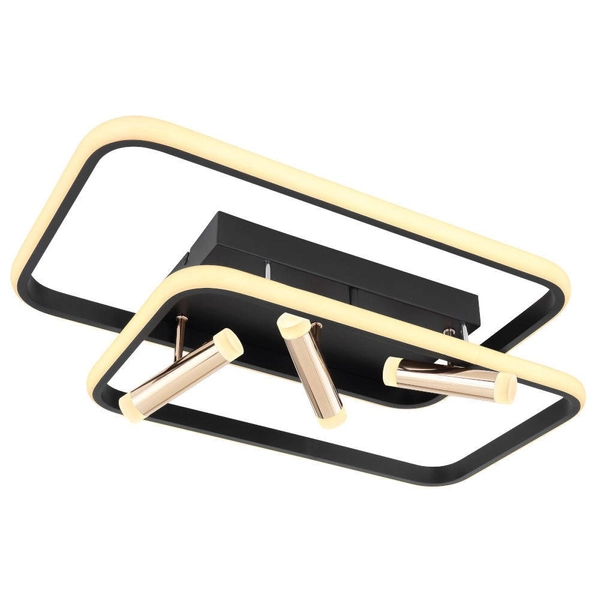 Prostokątna LAMPA sufitowa COCO 67301D1 Globo metalowe ramki LED 55W 2700K - 6000K złote