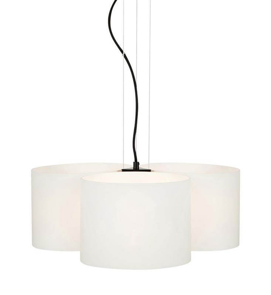 Szklana lampa wisząca Outro nowoczesna nad łóżko biała