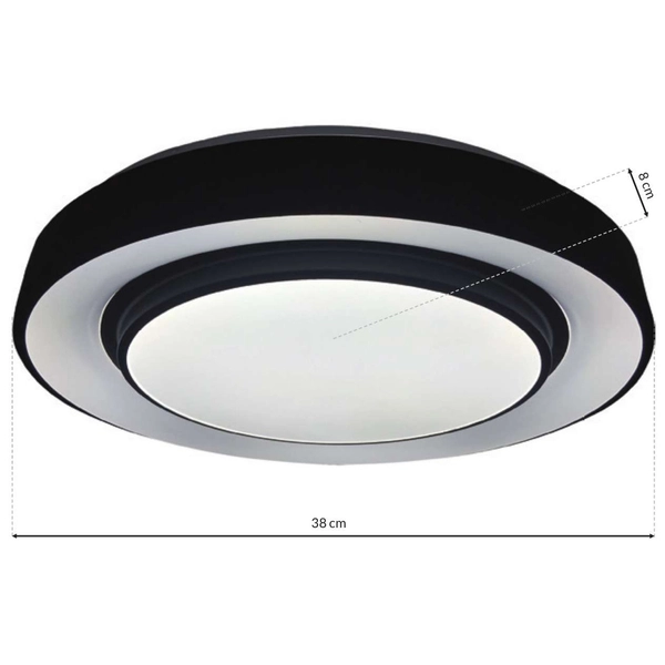 Plafon LAMPA sufitowa NAOMI ML6406 Milagro okrągła OPRAWA metalowa LED 24W 3000K - 6000K RGB gwiezdny efekt czarna