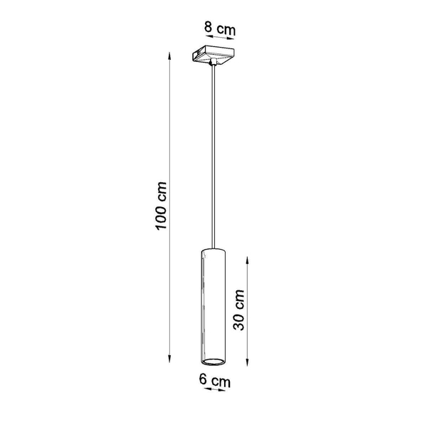 Lampa zwis Lagos SL.1204 Sollux rurka do sypialni pojedyncza chrom