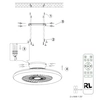 Wentylator sufitowy z pilotem Visby R62402106 LED 40W 3000-6500K srebrna