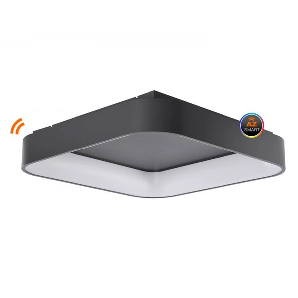 Szary plafon sufitowy Solvent LED 120W kwadratowy czarny