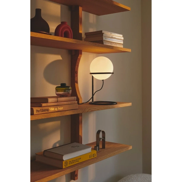 Stolikowa lampa okrągła Wilson 2412575003 biała czarna