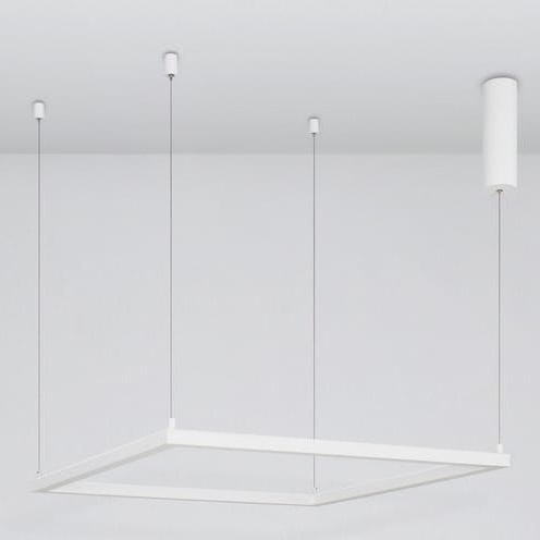 LAMPA wisząca JAEN LE41429 Luces Exclusivas kwadratowa OPRAWA metalowy ZWIS LED 40W 3000K minimalistyczny biały
