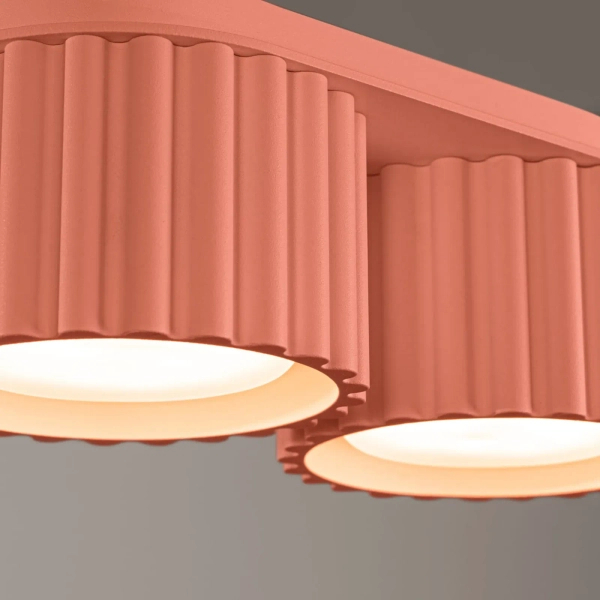 Podwójna lampa sufitowa AURA SL.1828 ryflowana brzoskwiniowa 2xGx53
