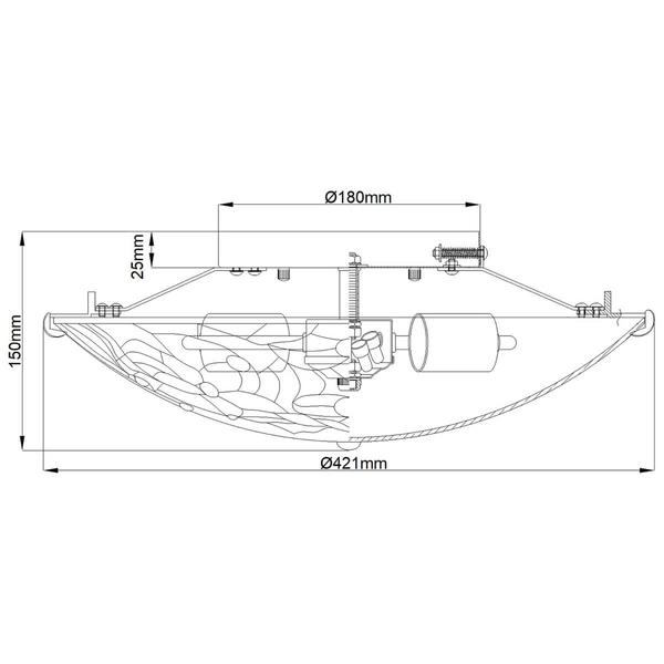 Sufitowa lampa tiffany Victory QZ-VICTORY-SF okrągła brązowa kolorowa