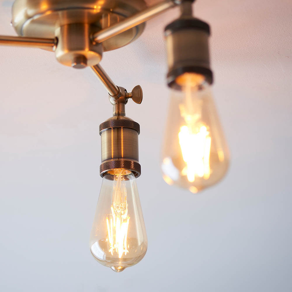 Sufitowa lampa z regulacją Hal 97243 do salonu antyczny mosiądz