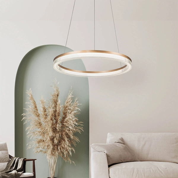 Lampa wisząca ring Midway LP-033/1P S GD Cristal Triangle LED 50W złota