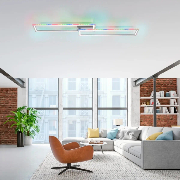 Sufitowa lampa na pilot FELIX srebrna 14635-55 1xLED 45W 2700-5000K RGB zmienna barwa