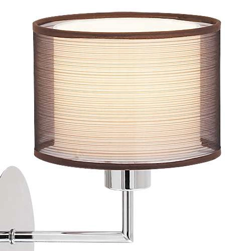 Kinkiet LAMPA ścienna ANASTASIA 2629 Rabalux abażurowa OPRAWA z peszlem LED 1W 4000K do czytania chrom brązowa