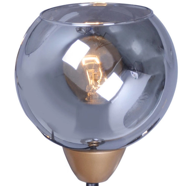 Kinkiet LAMPA ścienna ASSARIA 316424 Polux loftowa OPRAWA szklana kula czarna złota