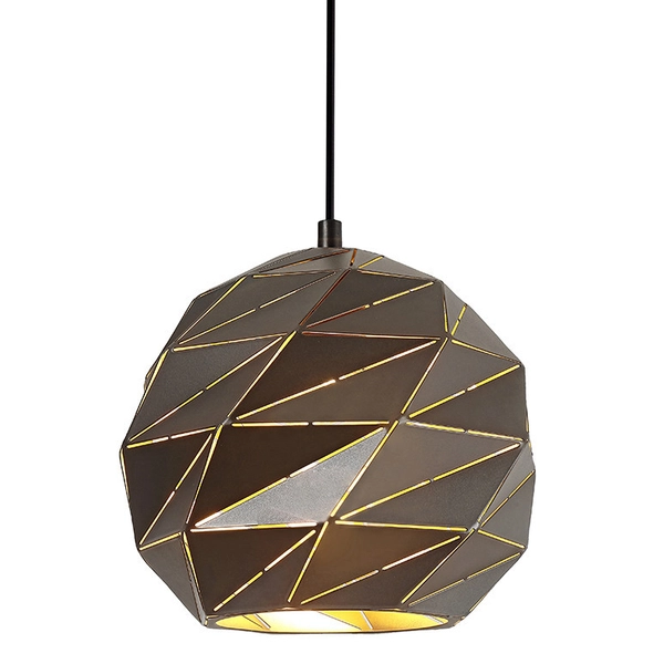 LAMPA wisząca PALERMO PND-2424-1S-GR+GD Italux geometryczna OPRAWA metalowy ZWIS mozaika grafitowa