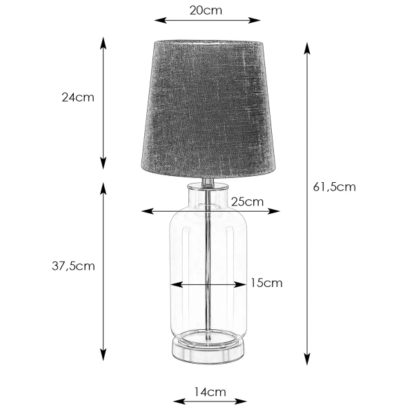 Lampka stołowa Costero 108694 Markslojd tuba abażur naturalna przezroczysta