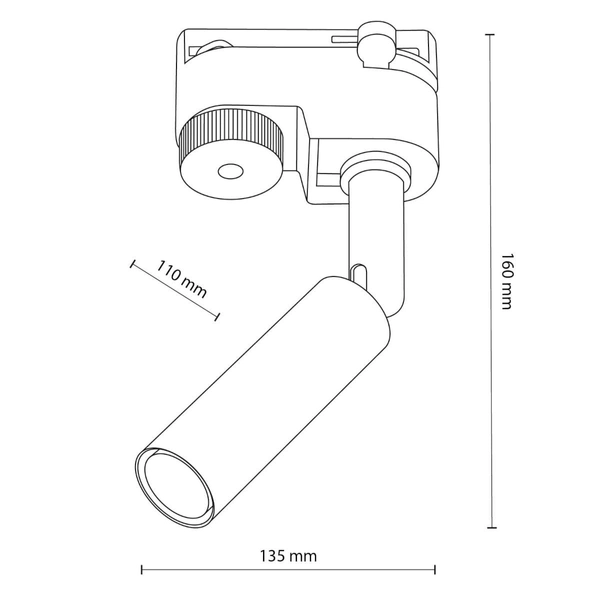 Lampa sufitowa tuba szynowa 1-fazowa Tracer 6616 TK Lighting metalowa złota