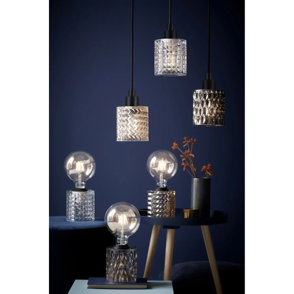 Wisząca lampa tuba Hollywood 46483047 szklana przydymiony