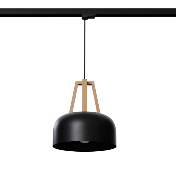 Wisząca lampa z żarówką CASCO MYL.00200 trzyfazowa kopuła czarny brązowy