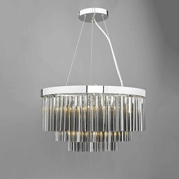 Szklana lampa wisząca GIOVANA GIO0510 nad stół srebrny przydymiony