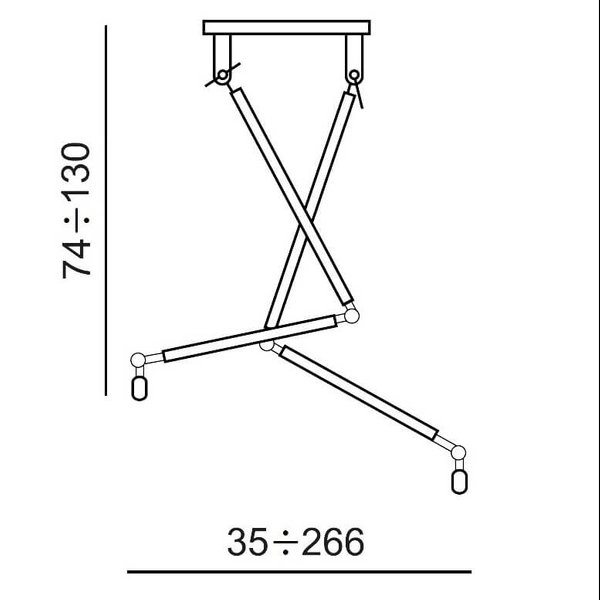 Regulowana lampa wisząca Zyta AZ1846+2xAZ2602 Azzardo czarna biała
