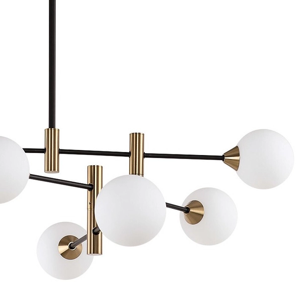 Sufitowa lampa MARINO PND-9148-6-OPAL Italux molekuły szklane kule białe