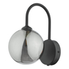 Kulista lampa ścienna Eissa EIS0722 do salonu czarny przydymiony