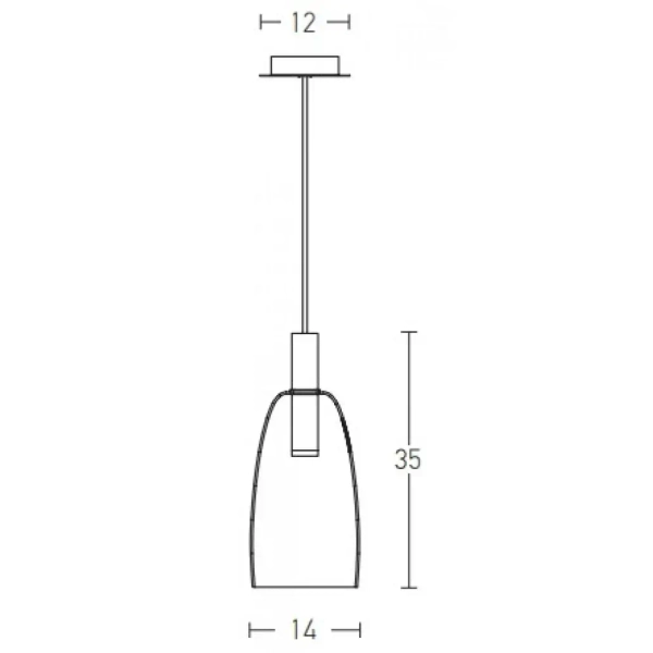 Zwisająca lampa ledowa 1965 LED 7W 3000K przydymiony czarny