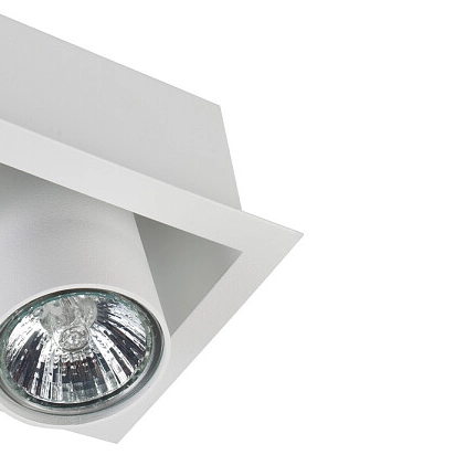 Schodowa lampa biała Eye Mod 8936 kwadratowy wpust ruchoma tuba