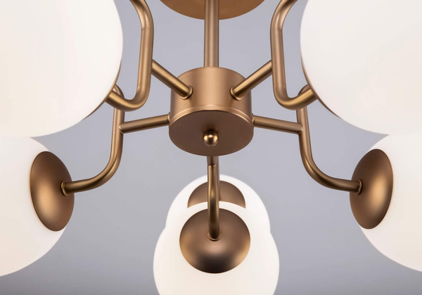 Kulista lampa wisząca Erich MOD221PL-10G molekuły mosiądz