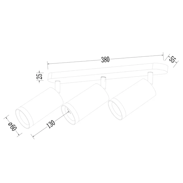 Potrójna lampa sufitowa MICA SPOT ML1147 do kuchni czarny
