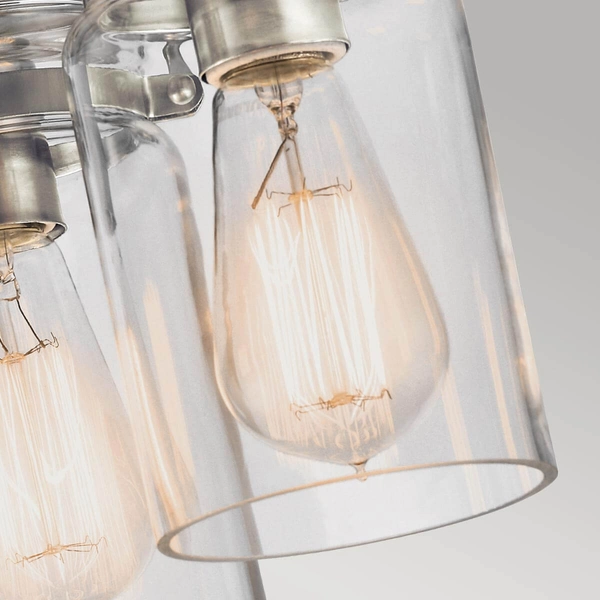 Potrójny plafon szklany Brinley KL-BRINLEY-F-NI Kichler przezroczysty nikiel