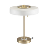Lampa na komodę Artdeco MT8872 white Step okrągła do sypialni biała złota