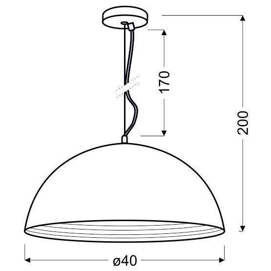 Industrialna lampa wisząca DORADA 31-26378 okrągła kopuła chrom
