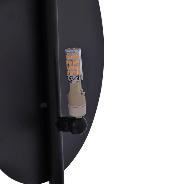 Designerska lampa naścienna Rega K-4637 Kaja czarny kinkiet nad lustro