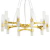 Salonowa lampa wisząca Candela DN1505-10 gold Step mleczne tuby złote