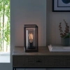 Industrialna stołowa lampa Caleb 93036 ramka czarna brązowa