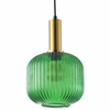 Kulista LAMPA wisząca CUMBRIA 317414 Polux szklany ZWIS plisowany do kuchni loft zielony