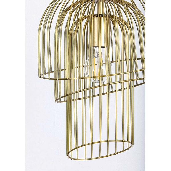 Wisząca LAMPA hygge ROWENA 6228 Rabalux metalowa OPRAWA druciany ZWIS klatka loftowa złota