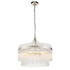 Wisząca lampa szklana na łańcuchu szklana chrom Marietta OUTLET