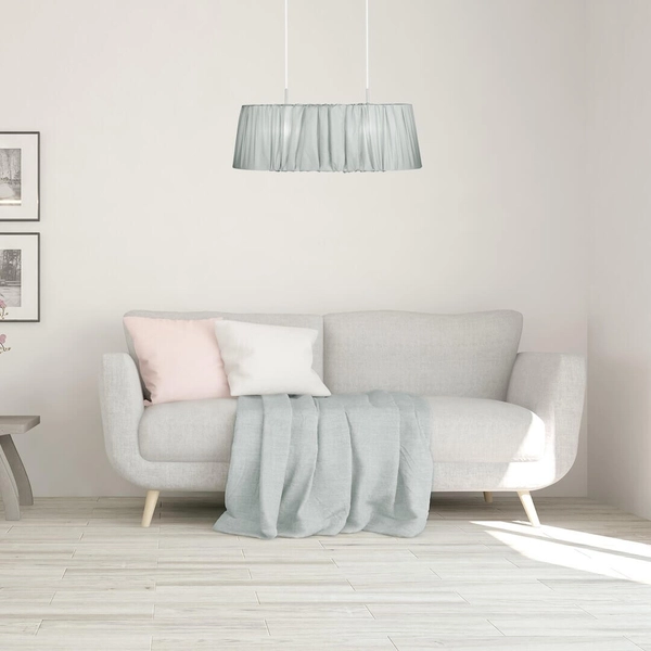 Abażurowa lampa wisząca Pixie vintage do salonu miętowa