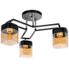 Loftowa LAMPA sufitowa VEN M225B/3 3-płomienna salonowa czarna miodowa