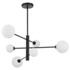 Loftowa LAMPA sufitowa DORADO LP-002/6P BK Light Prestige metalowa oprawa szklane kule plafon molekuły czarne białe